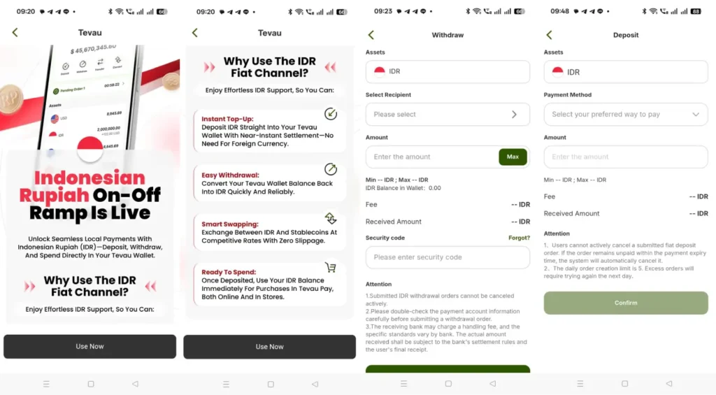 Deposit and Withdraw Indonesian Rupiah
